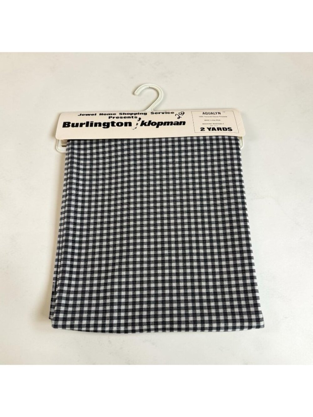 New Vintage Fabric Burlington Klopman Black White Gingham 2 Yd X 60” Cotton